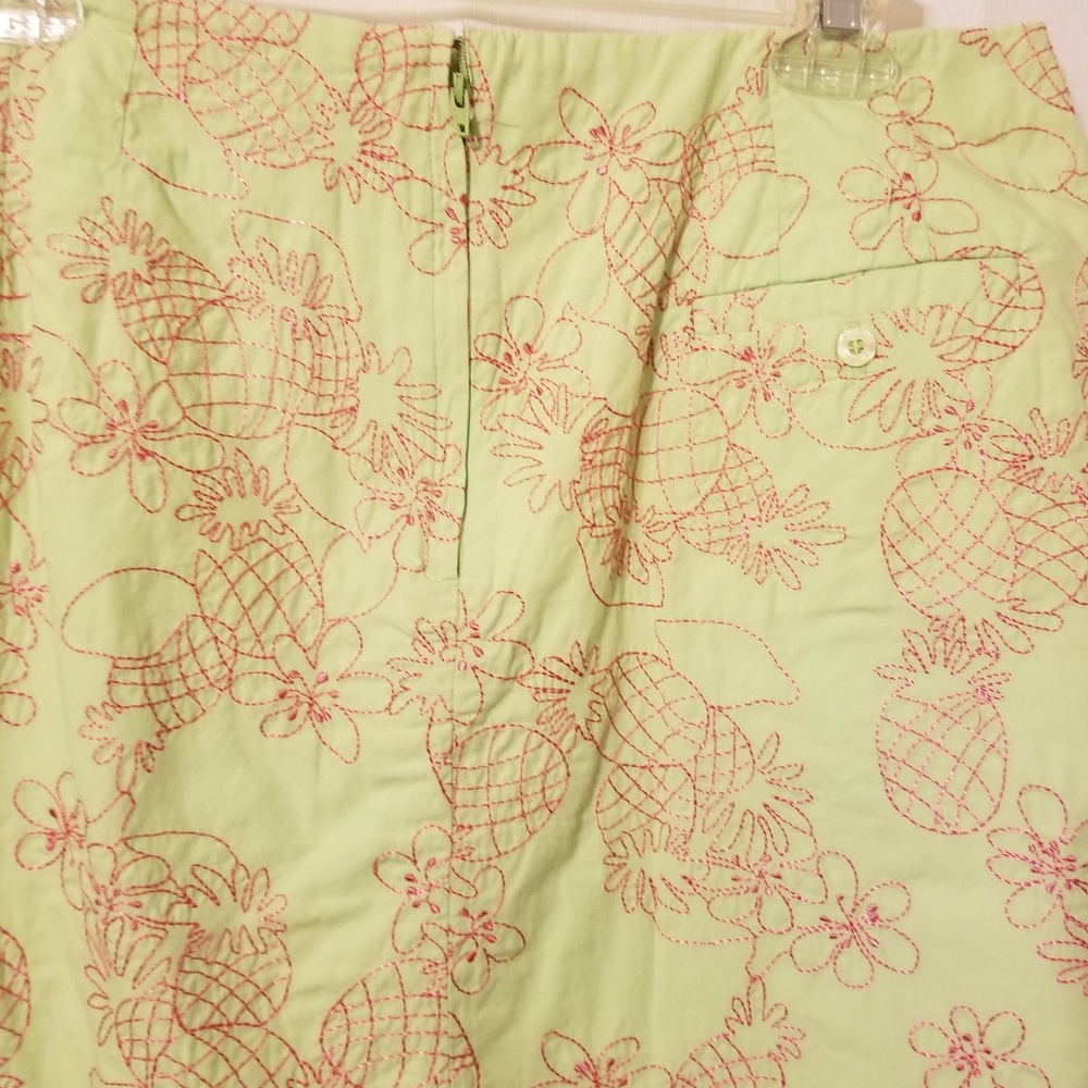 Lilly Pulitzer Skirt Embroidered Pink Green SZ 12 - Picture 5 of 7